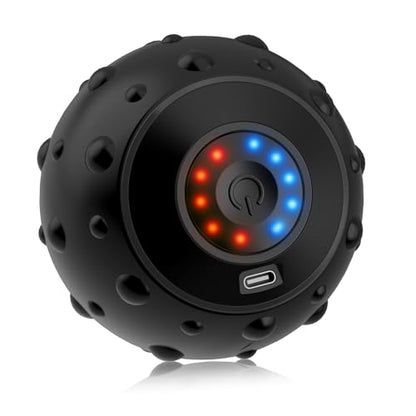 Uppye 5 Speed High Intensity Vibrating Massage Ball with USB Charging for Muscle and Deep Tissue, Plantar Fasciitis Pain Relief, Myofascial Release and Trigger Point Treatment for Back - color: Black