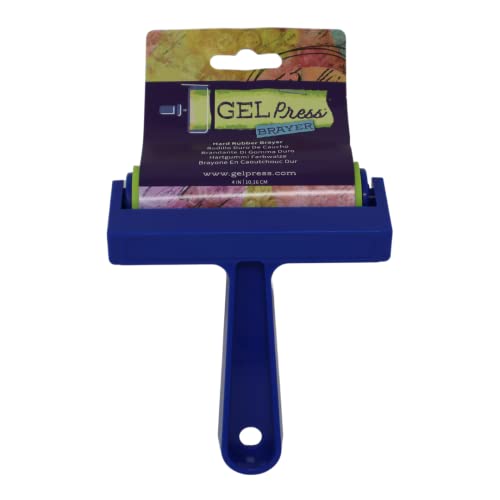 4-Inch Gel Press Rubber Brayer - for Printmaking, Scrapbooking, Paper Crafts, Home Decor & More - Blue & Green - size: 4-Inch BLUE