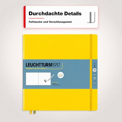 Leuchtturm1917 - Square Hardcover Sketchbook (Lemon) - 112 Pages of 150g/m² Paper - color: Lemon, size: Square