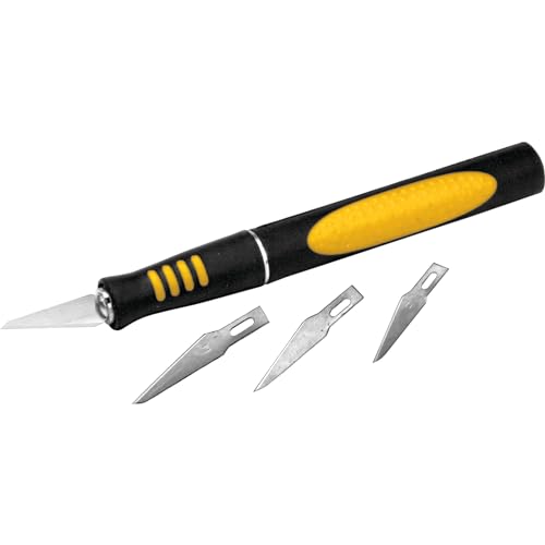 Performance Tool W9170 15-Piece Precision Hobby Knife Set | Includes 14 blades for various projects. Comfortable contoured handle. Convenient storage case - size: Hobby Knife Set (15pc)
