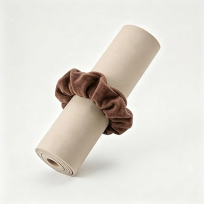 Yoga Mat Scrunchie - Holds Your Yoga Mat in Style - Durable & Elasticity Fabric - Fits All Standard Yoga Mats - color: Brown