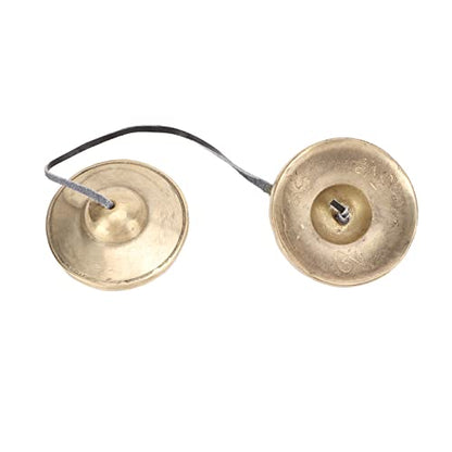 Tibetan Tingsha Cymbals, Brass 2.7in Strong Sound Penetration Meditation Chime Bells Auspicious Symbols Restoring Clarity Mind Lightweight Portable Tingsha Cymbals Bells for Percussion Instrument