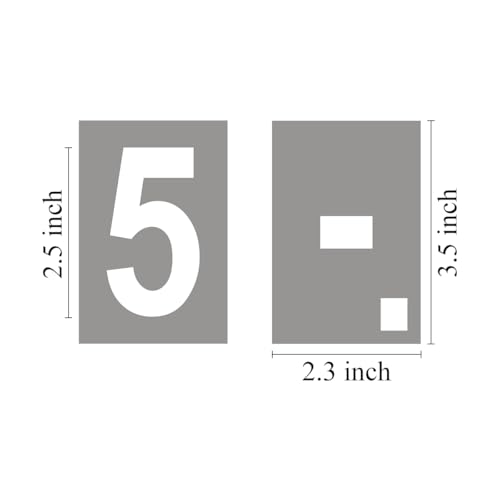 2.5 Inch Large Number Stencils for Painting - 11 Pack Number Stencil Templates for Curb Address, Cakes, Cookies, Mailboxes and Crafts, Reusable House Numbers Stencils for Wood Signs & Cement Wall Art - size: 2.5 Inch