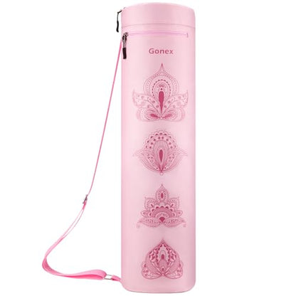 Gonex Yoga Mat Bag, Full-Zip Mat Carrier | 600D Oxford Fabric, Wet Pocket, Front Zip Pocket, Adjustable Strap, Fits Mats up to 26" - color: Pink