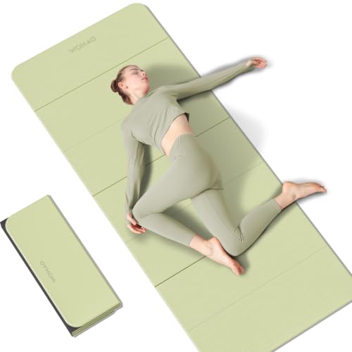 7-Fold Yoga Mat 70"x24" - 1/2 Inch Thick - color: Grass Green + Black
