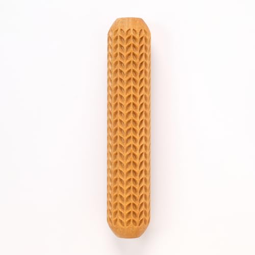 MKM Pottery Tools Wood Big Hand Rollers for Clay (BHR-171 Knit Stitch) - color: BHR-171 Knit Stitch