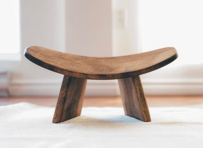 Meditation Bench IKUKO, Travel Yoga Stool, Natural, High Height | BLUECONY Original Travel Version With Bag, Seiza Stool Locally Handmade, Wooden Kneeling Yoga Bench, High 8" (20cm) - color: Natural, size: High Height (8 inches)