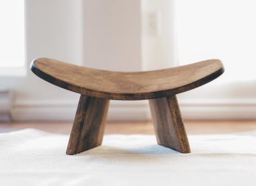 Meditation Bench IKUKO, Travel Yoga Stool, Natural, High Height | BLUECONY Original Travel Version With Bag, Seiza Stool Locally Handmade, Wooden Kneeling Yoga Bench, High 8" (20cm) - color: Natural, size: High Height (8 inches)