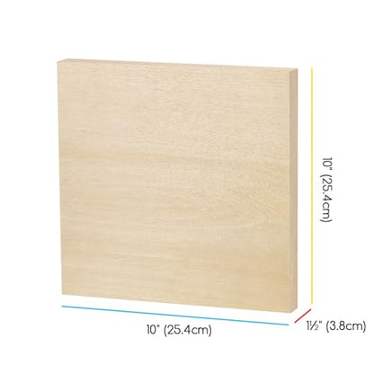 MEEDEN Unfinished Wood Canvas Board:10x10 Canvas Panel Pack of 4 | 1-1/2" Deep Wooden Panel Board, Blank Cradled Wood Art Board for Painting - Rectangle - size: 10"x10"- 4 Pack
