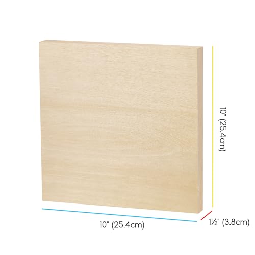 MEEDEN Unfinished Wood Canvas Board:10x10 Canvas Panel Pack of 4 | 1-1/2" Deep Wooden Panel Board, Blank Cradled Wood Art Board for Painting - Rectangle - size: 10"x10"- 4 Pack