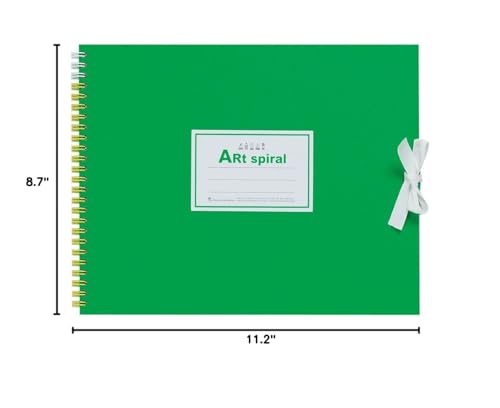 Maruman Art Spiral Sketch Book, F3, 8.74" x 11.26", 24 Sheets, Light Green | Drawing Pad With Acid-Free Art Paper & Twin-Wire Binding, Premium Drawing Paper Sketchbook, Sketch Pad Made in Japan - color: Green, size: F3 (8.74" x 11.26")