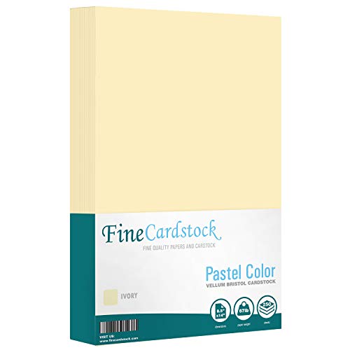 Color Cardstock Paper 67 Vellum Bristol, Sizes: 8.5 x 11 | 11 x 17 | 8.5 x 14 |1 Ream of 250 Sheets per Pack. (8.5 x 14, Ivory) - color: Ivory, size: 8.5 x 14