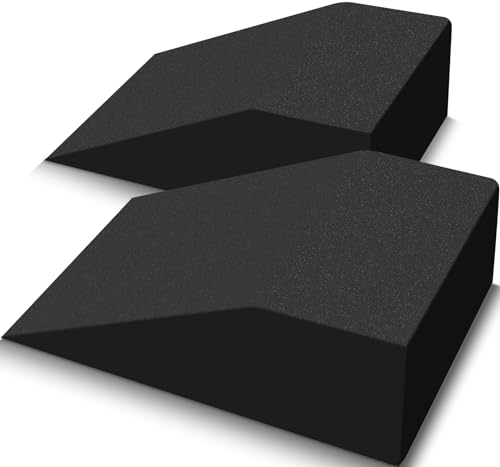 2 Pack Squat Wedge Blocks, Foot and Wrist Yoga Wedges | Soft EVA wedges support heels, feet and wrists for yoga, squats, pushups, balance, stretching, Pilates and home workouts. - color: Black