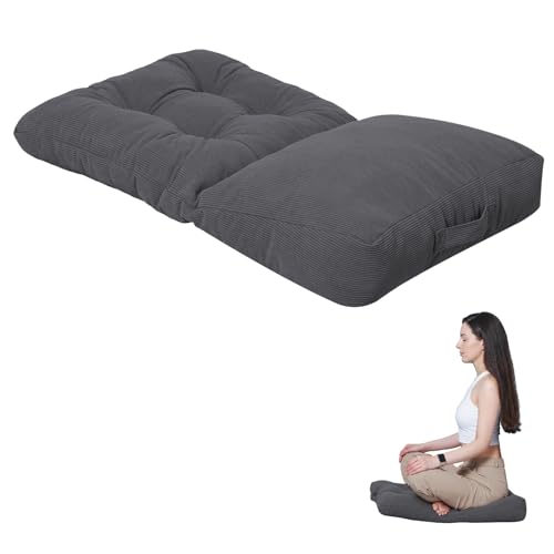 Meditation Cushion, Zabuton Mat for Floor Sitting, Dark Grey - color: Grey, size: 6''Thick Rectangular