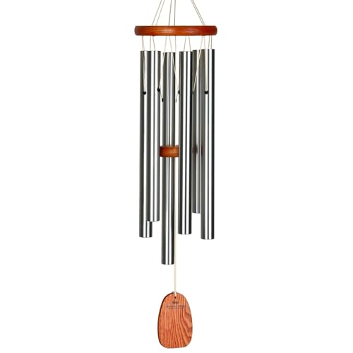 Woodstock Wind Chimes Original Amazing Grace Chime, Memorial Chimes for Outside, Outdoor Decor for Patio, Porch, Garden, Sympathy Chime, Silver, 24" - color: Silver, size: 24" Medium