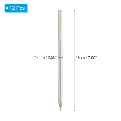 PATIKIL Silver Colored Pencils Set,12 Pcs Oil Color Pencils Wooden Coloring Drawing Pencil for Artists Art Painting | Wooden Coloring Drawing Pencil for Artists Art Painting Office Home Beginner - color: Silver