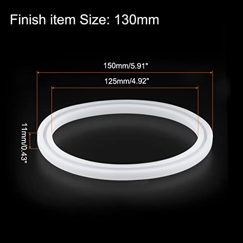 HARFINGTON Bracelet Mold Bangle Ring Mold Silicone Round Epoxy 130mm Wristlet Keychains Mold for DIY Resin Bangle Bracelet Car Key Chain Jewelry Making - size: 125mmx150mm