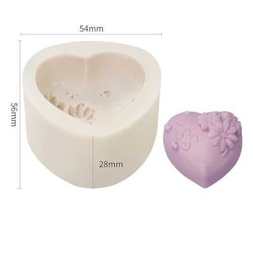 Resin Mold Clay Mold Jewelry Resin Casting Mold Candle Making Molds Craft Supplies 3D Mold Silicone Mold for Resin Casting Mold (heart-4-pack) - color: heart-4-pack