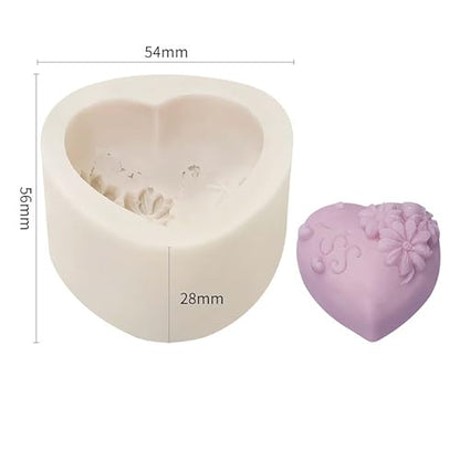 Resin Mold Clay Mold Jewelry Resin Casting Mold Candle Making Molds Craft Supplies 3D Mold Silicone Mold for Resin Casting Mold (heart-4-pack) - color: heart-4-pack