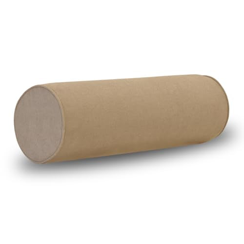 Cylinder Round Memory Foam Support Pillows Cervical Neck Roll Pillow with Pillowcase Soft, Comfortable and Breathable for Sleeping, Chair, Car, Sofa，Travel (Light Coffee, 18x6) - color: Light Coffee, size: 18x6