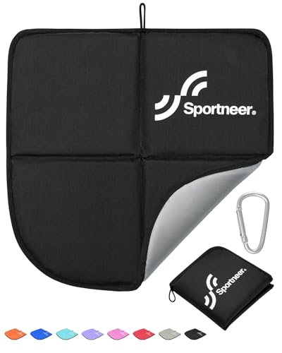 Sportneer Sitting Pad, 0.13lbs Lightweight Waterproof Folding Seat Pad for Backpacking, 15.75'' x 15.75'' Portable Camping Seat Mat for Hiking, Picnics & Outdoor Use - color: Black