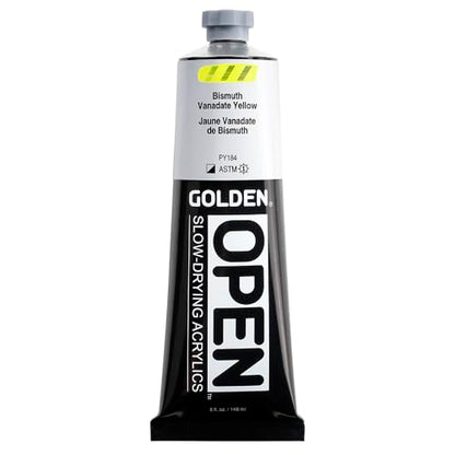 GOLDEN OPEN Slow-Drying Acrylics, Bismuth Vanadate Yellow, 5 fl oz. tube, Professional Acrylic Paint, Semi-Opaque - color: Bismuth Vanadate Yellow, size: 5 Fl Oz (Pack of 1)