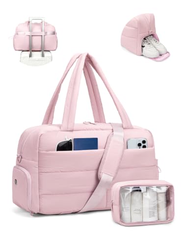 Gitus Travel Duffle Bag for Women Puffer Weekender Bags Carry on Gym Bag - color: Pink