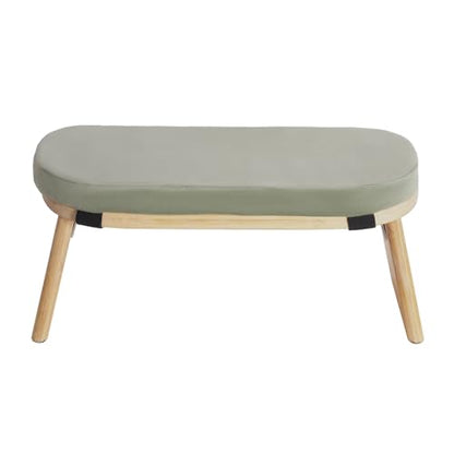 Meditation Benches, Folding Meditation Kneeling Stool with Footpads, Bamboo Sturdy Meditation Chair with Meditation Cushion as Yoga Bench, Prayer Bench, Floor Seat (Green) - color: Green