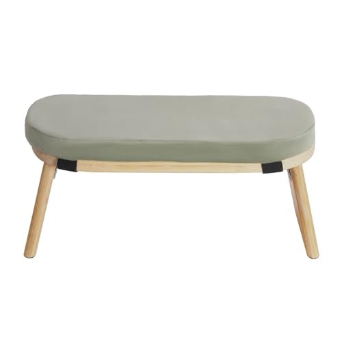 Meditation Benches, Folding Meditation Kneeling Stool with Footpads, Bamboo Sturdy Meditation Chair with Meditation Cushion as Yoga Bench, Prayer Bench, Floor Seat (Green) - color: Green