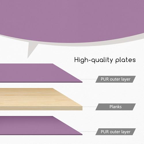 Jerry & Maggie Desktop Organizer Office Storage Rack Adjustable Wood Display Shelf Free Style Double H, Multi-Functional Mini Bookshelf for Desk Natural Stand (Violet) - color: Violet