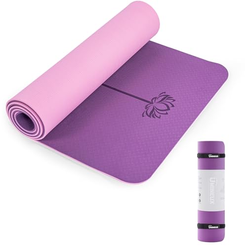UMINEUX Yoga Mat Extra Thick 1/3'' & 2/5" Non Slip Yoga Mats for Women Eco Friendly TPE Fitness Exercise Mat with Carrying Sling & Storage Bag - color: Orchid & Party Pink, size: 72"x24"x1/3"