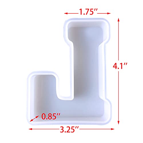 4 inch 26 Pack English Letter Silicone Mold - Alphabet Capital & Large Letter Resin Casting Mold - color: letter-4inch-26-pack