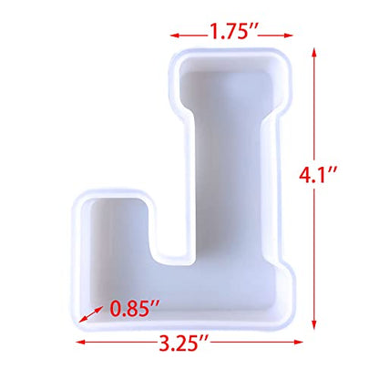 4 inch 26 Pack English Letter Silicone Mold - Alphabet Capital & Large Letter Resin Casting Mold - color: letter-4inch-26-pack