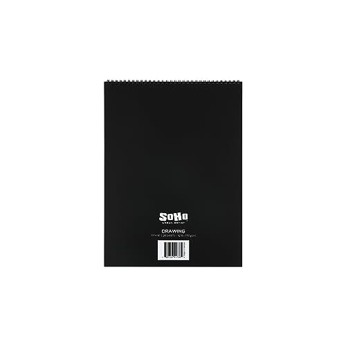 SoHo Urban Artist Softcover Drawing Pad - 11"x14" - 92 lbs/150gsm, Mixed Media, 24 Dual-Sided Sheets, Acid-Free, Wire-Bound, Micro-Perforated, Repeated Erasing & Reworking - size: 11"x14"