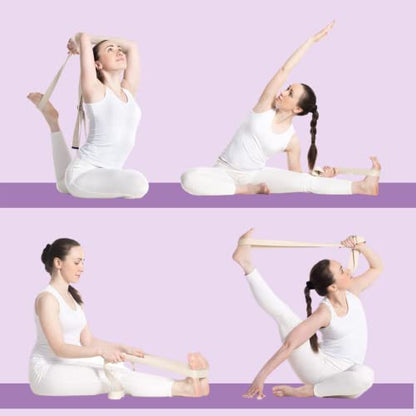 California Yoga Strap | Yoga Belt with Safe Adjustable D-Ring Buckle for Pilates | Stretching Strap | Exercise Bands | Physical Therapy | Improves Sitting Posture - color: Purple-10ft