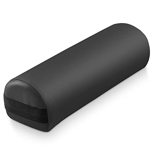 Saloniture 3/4 Jumbo Round Massage Table Bolster Pillow Pad - 26 x 9 x 6-1/4 Inch - Black - color: Black