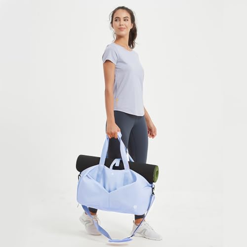 Ceneda 20" Gym Bag for Women with Wet Pocket & Shoe Compartment, Lightweight Duffel Waterproof Carry On Duffle for Travel, Yoga, Overnight (Light Blue) - color: Light Blue