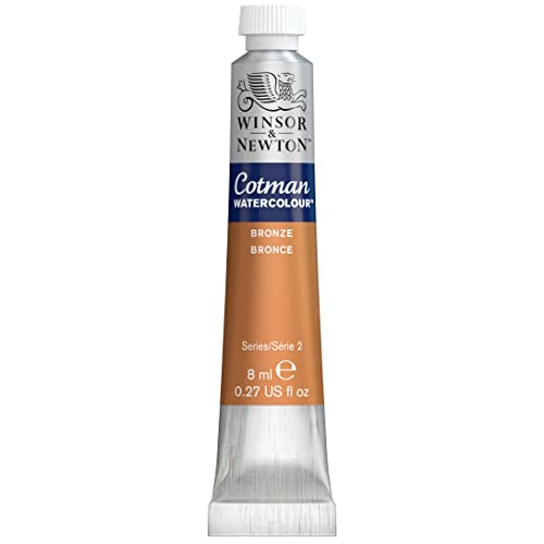 Winsor & Newton Cotman Watercolor Paint, 8ml Tube, Bronze | Introductory Watercolor made with Fine Art Pigments, Perfect for Beginners, Lightfast & Permanent, Good Tinting Strength - color: Bronze, style: 0.27-oz Tube