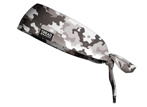 TreadBands All Terrain Tieback Non Slip Headband - Designs. Guaranteed to Stay in Place, Keeps Sweat Out of Your Eyes, Patented Grip Technology. - color: Designs - Ash