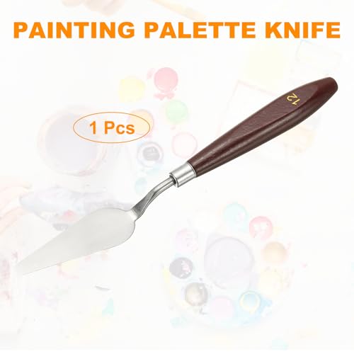 HARFINGTON Palette Knife Painting Tool 2.83 x 0.91 Stainless Steel Art Spatula Pallet Knives Scrapers Tools with Beech Wood Handle for Acrylic Oil Canvas Mixing Spreading, Red/Silver - size: 2.83" x 0.91"