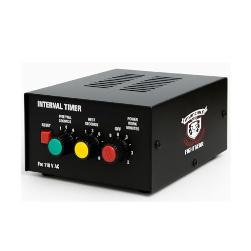 Boxing Timer with Loud Bell and Whistle, 2 or 3 Minute Rounds, 15-60 Second Rest, Steel Gym Interval Timer for Boxing, MMA, Kickboxing, Muay Thai, Martial Arts, Home Gym, 8x6x3 Inches