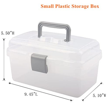 Multipurpose Plastic Storage Container Box with Handle and Latch Lock, Clear Gray - color: clear/gray