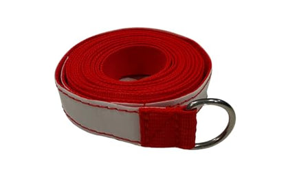 Hullaballoo Roll-Up Inflatable Storage D-Ring Strap | 1" x 13ft | 4-Pack | Red Webbing Straps with Stainless Steel D-Rings for Securing Bounce Houses, Slides, Obstacle Courses & More