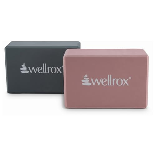 Wellrox Supportive Yoga Block Non-Slip EVA for Yoga, Pilates, Stretching, and Meditation (4"x6"x9") - color: Cool Gray