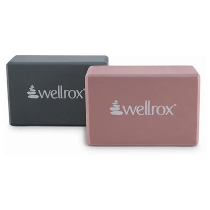 Wellrox Supportive Yoga Block Non-Slip EVA for Yoga, Pilates, Stretching, and Meditation (4"x6"x9") - color: Cool Gray