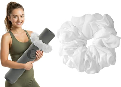 Slim Panda Yoga Mat Scrunchie,Style & Cute Mat Holder,Stretchable Velvet Fabric Fit All Standard Yoga Mats (mat not included) - color: White