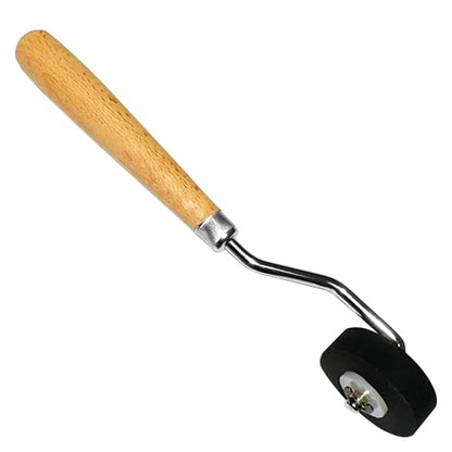 Soft Rubber Brayer – 45A Durometer Printmaking Roller, 0.4 Inch, for Gel Printing, Linocut & Block Printing, Heavy-Duty Steel Frame with Wood Handle - size: 0.4 in