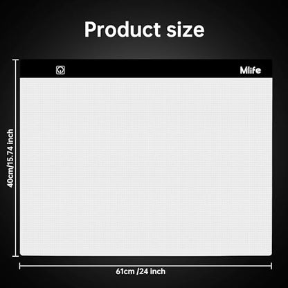 Mlife A2 LED Light Pad for Diamond Art Painting Light Board with 3 Brightness, Tracing Light Board with USB Cable & 4 Fasten Clips for Sketching, Animation, Drawing, Diamond Art Painting Supplies - style: A2