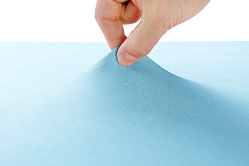 LZY Spandex Table Covers 6FT x 6FT, 2 Count, Rectangular, Bluemist, Solid, Elegant, Stretchable (4-way), Cocktail & Wedding, Perfect for Special Events - color: Bluemist, size: 6 Feet - 2 Pack