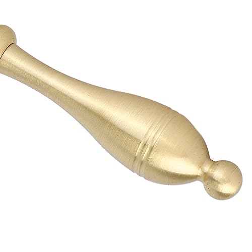 Solid Brass Hand Call Bell 4.7 Inch – Loud Dinner Bell with Elegant Carved Design & Curved Handle for Classroom, Church, School, Wedding, and Meditation